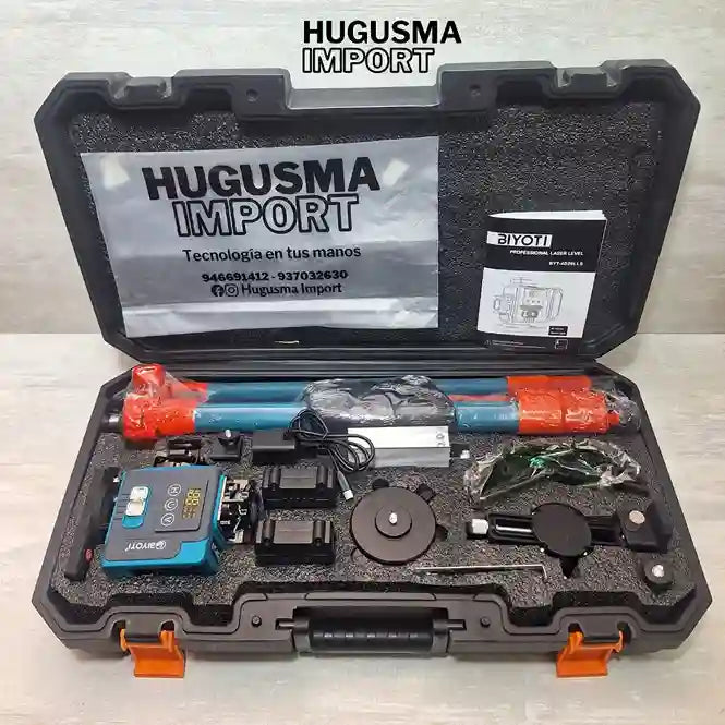 Nivel Laser 16 Líneas 360° Marca BIYOTI + Trípode de 1.30 de Regalo
