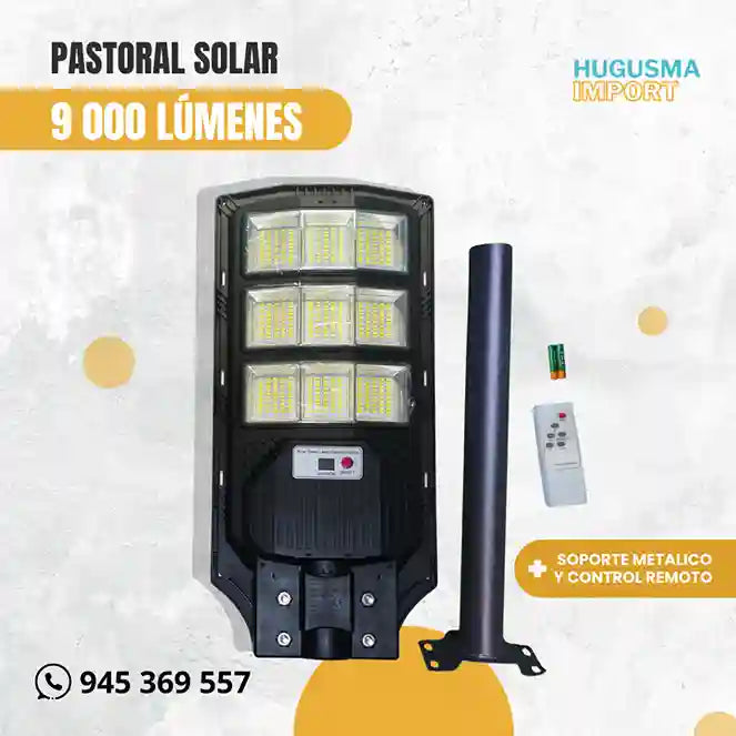 Pastoral Solar con Sensor de Movimiento de 9 000 Lúmenes