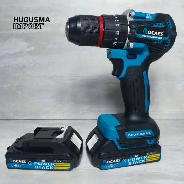 Taladro Profesional Brushles con 2 Baterías de 48V + 24 Accesorios