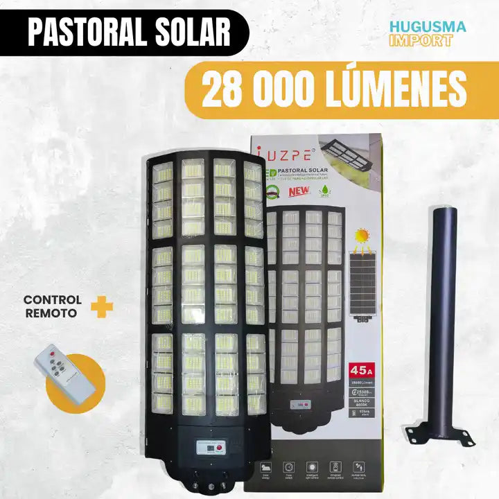 GRAN PASTORAL SOLAR DE 28 000 LÚMENES + SOPORTE METALICO