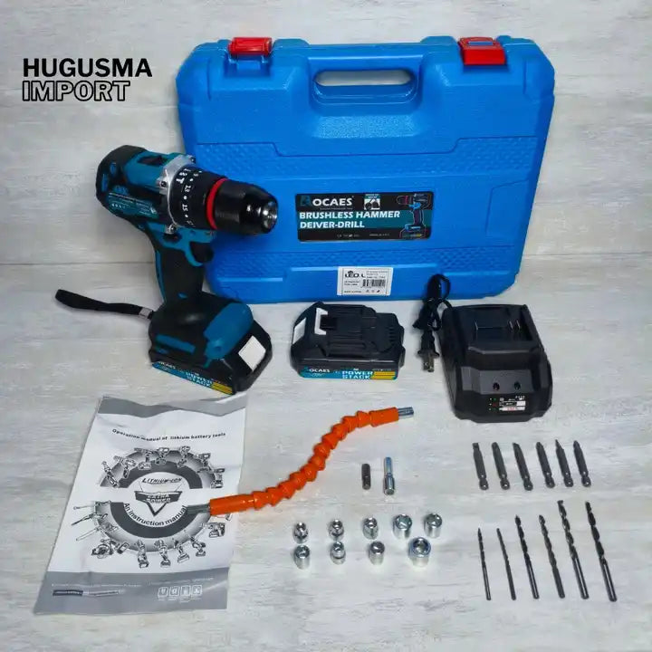 Taladro Profesional Brushles con 2 Baterías de 48V + 24 Accesorios