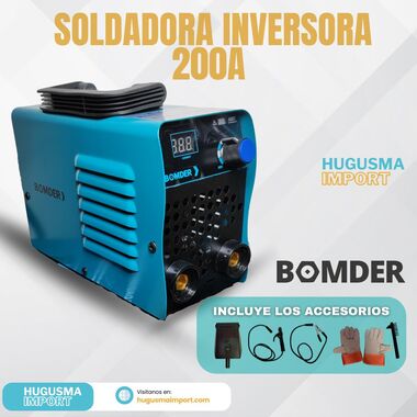 Soldadora Inversora de 200A BOMDER Bom - 0024 + Accesorios
