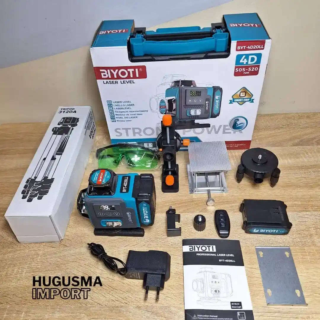 Nivel Laser 16 Líneas 360° Marca BIYOTI + Trípode de Regalo