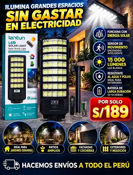 El mejor Pastoral Solar de 15 000 Lúmenes + SOPORTE METALICO
