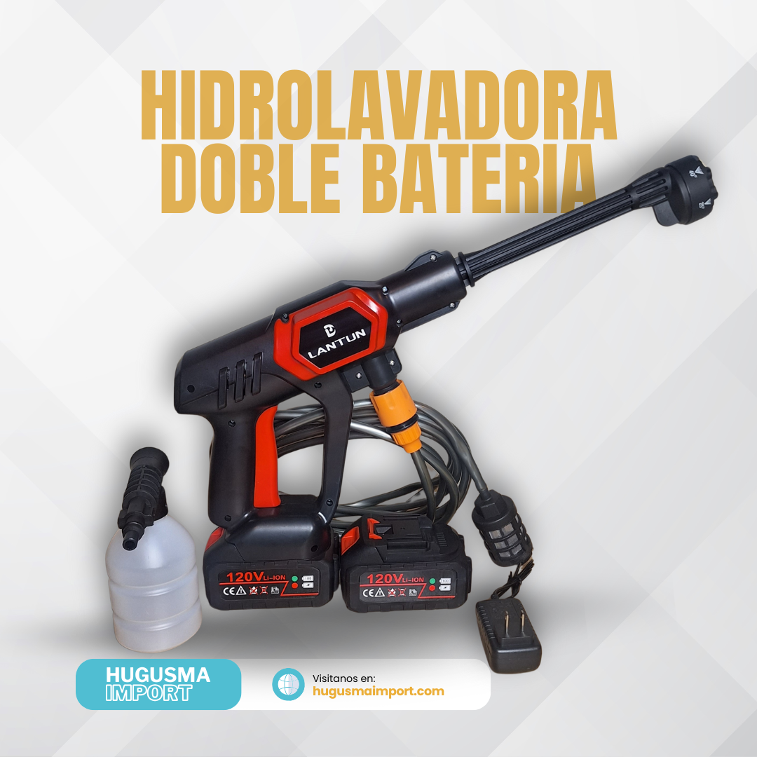 Hidrolavadora Portatil Premiun 6 boquillas - 2 Baterías 120v Lantun