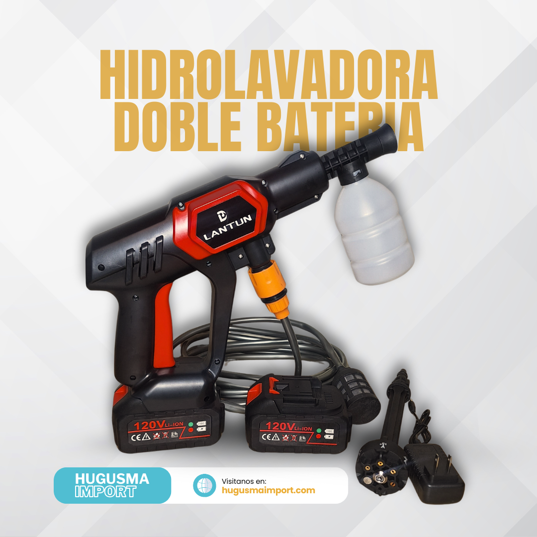 Hidrolavadora Portatil Premiun 6 boquillas - 2 Baterías 120v Lantun
