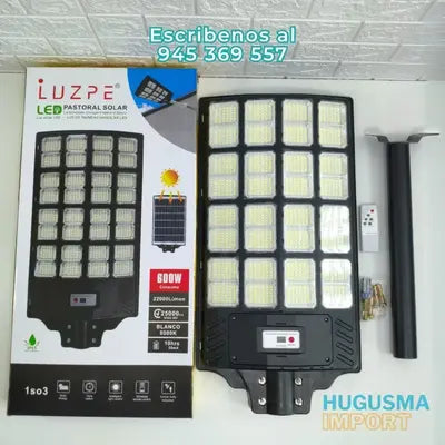 Pastoral Solar de 22 000 Lúmenes con Sensor de Movimiento + Soporte Metalico